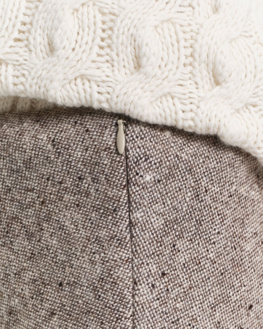 flared wool midi skirt - deep brown