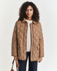 quilted corduroy trim jacket - warm khaki
