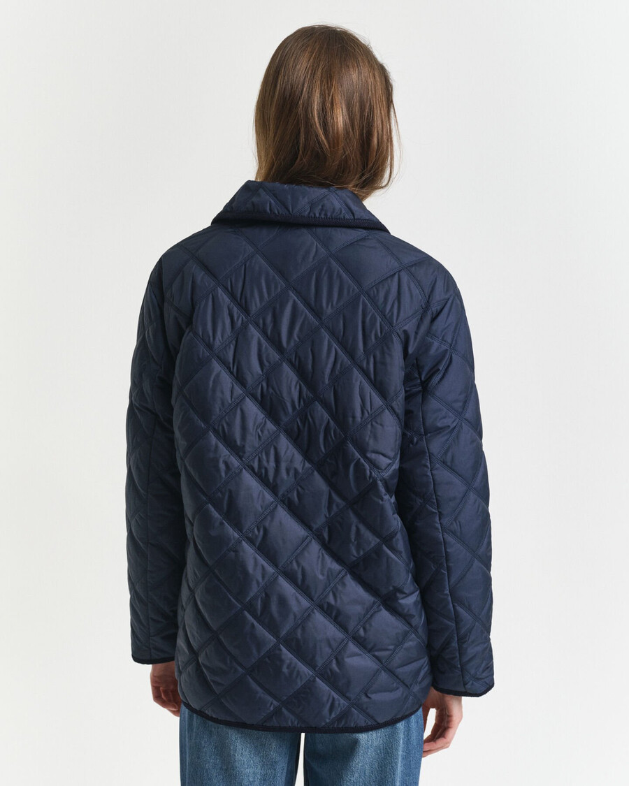 quilted corduroy trim jacket - evening blue