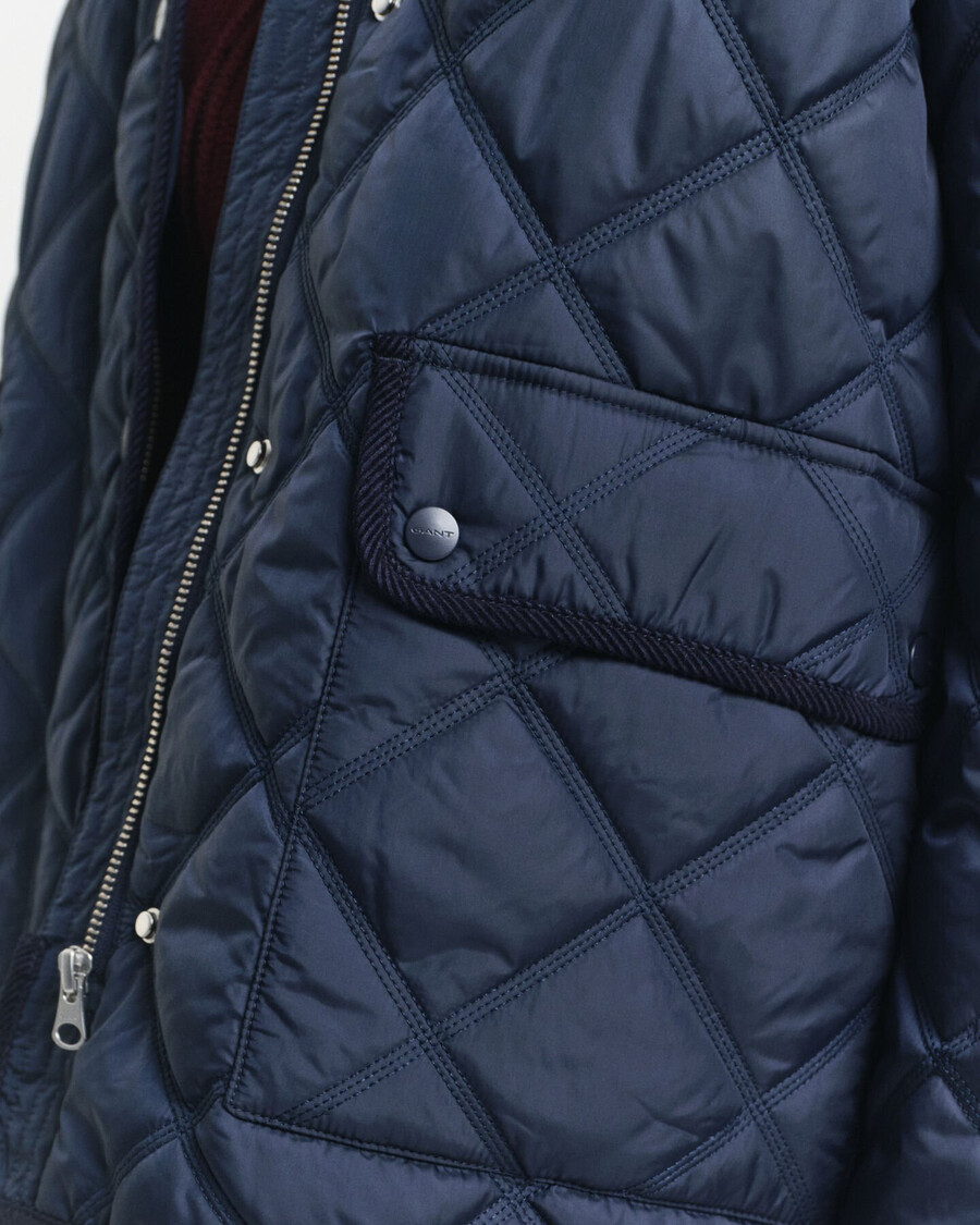quilted corduroy trim jacket - evening blue