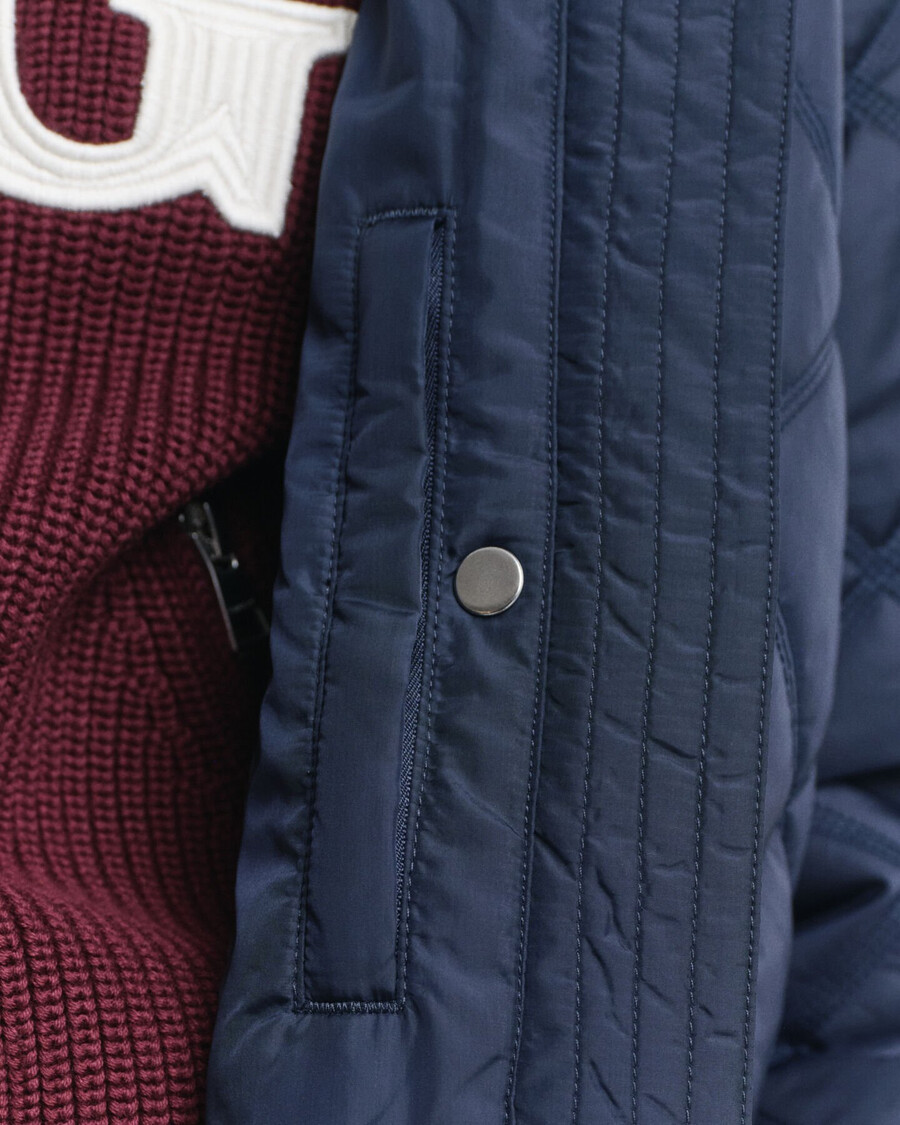 quilted corduroy trim jacket - evening blue