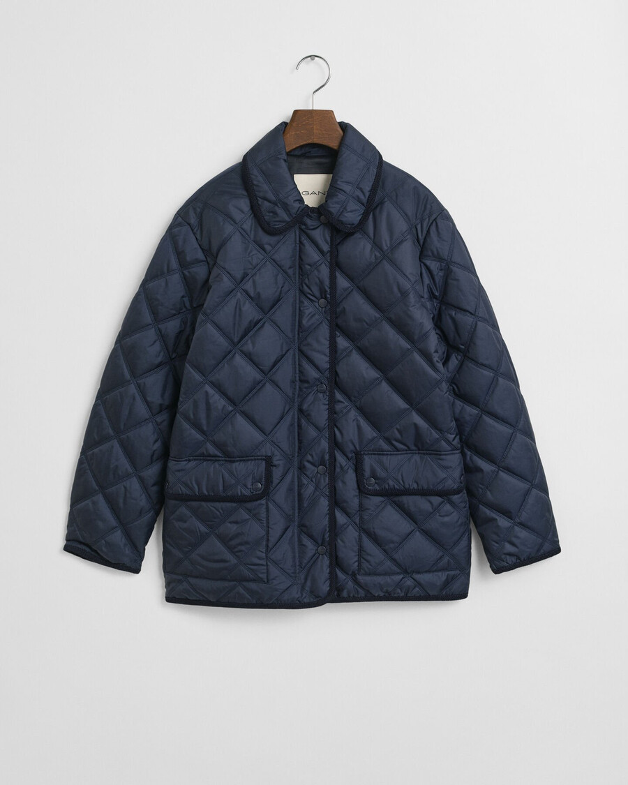 quilted corduroy trim jacket - evening blue