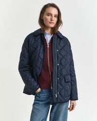 quilted corduroy trim jacket - evening blue
