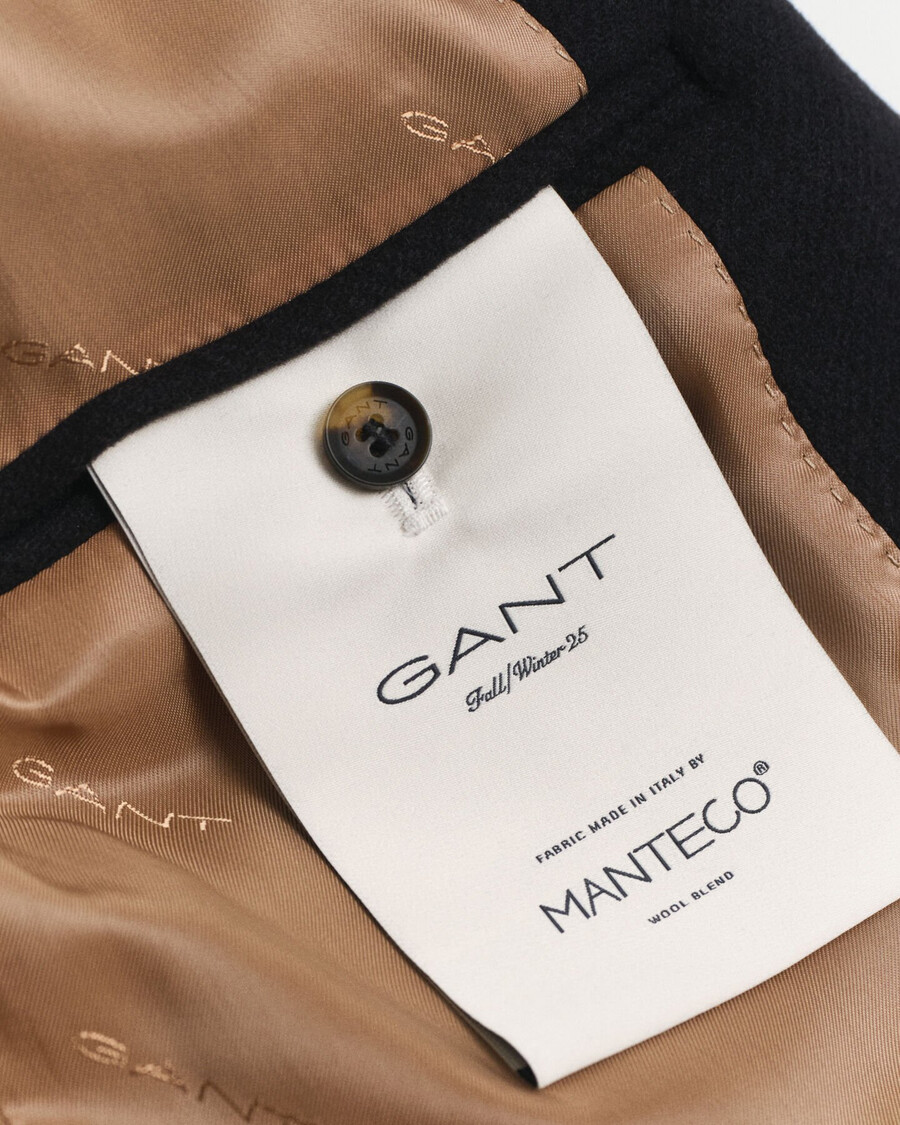 wool midlength peacoat - black