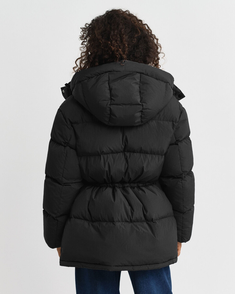 mid length down jacket - black