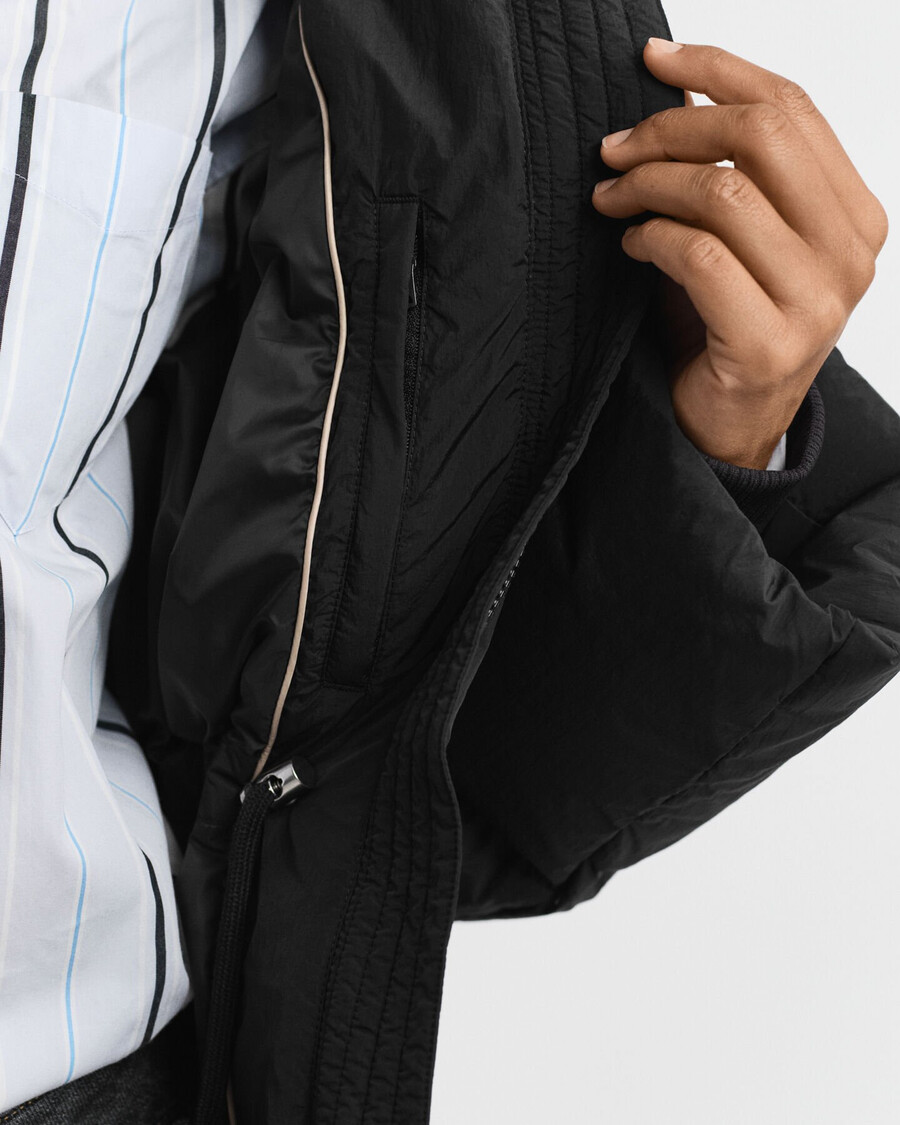 mid length down jacket - black