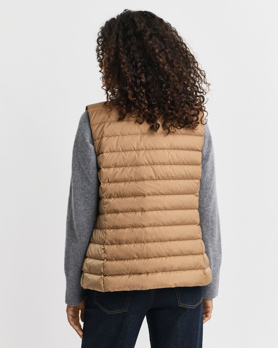 light down vest - warm khaki