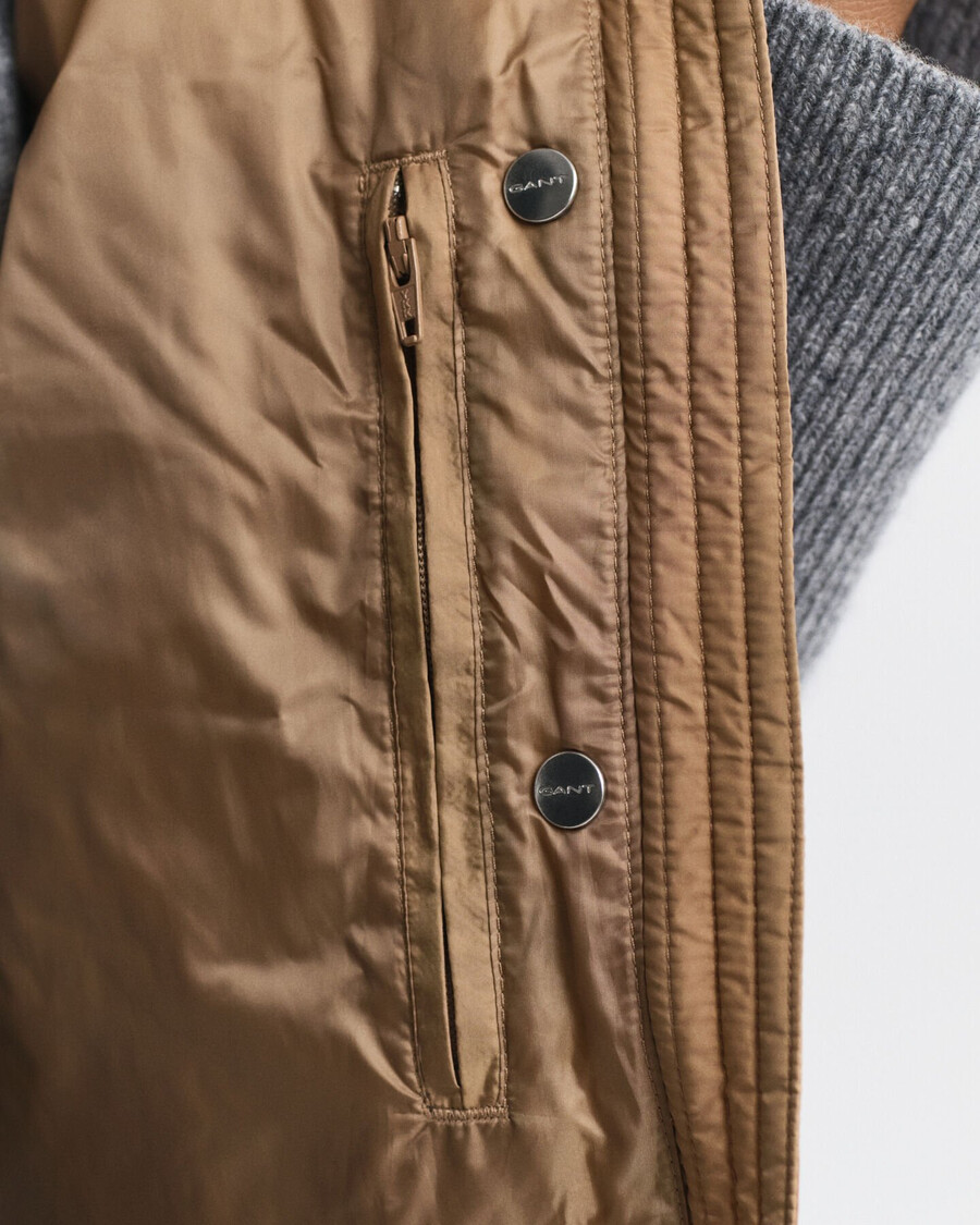light down vest - warm khaki