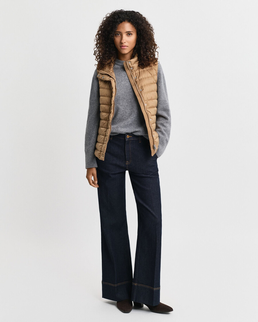light down vest - warm khaki