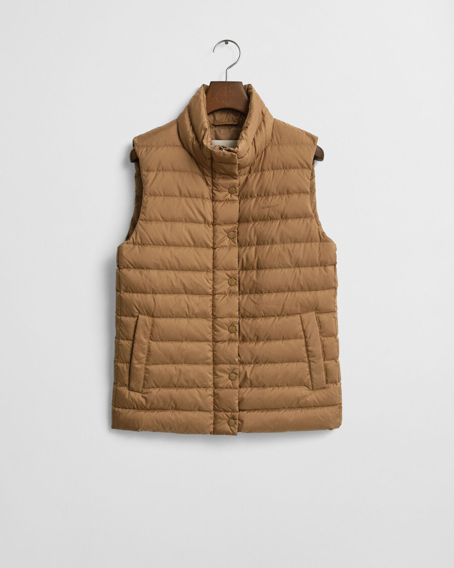 light down vest - warm khaki