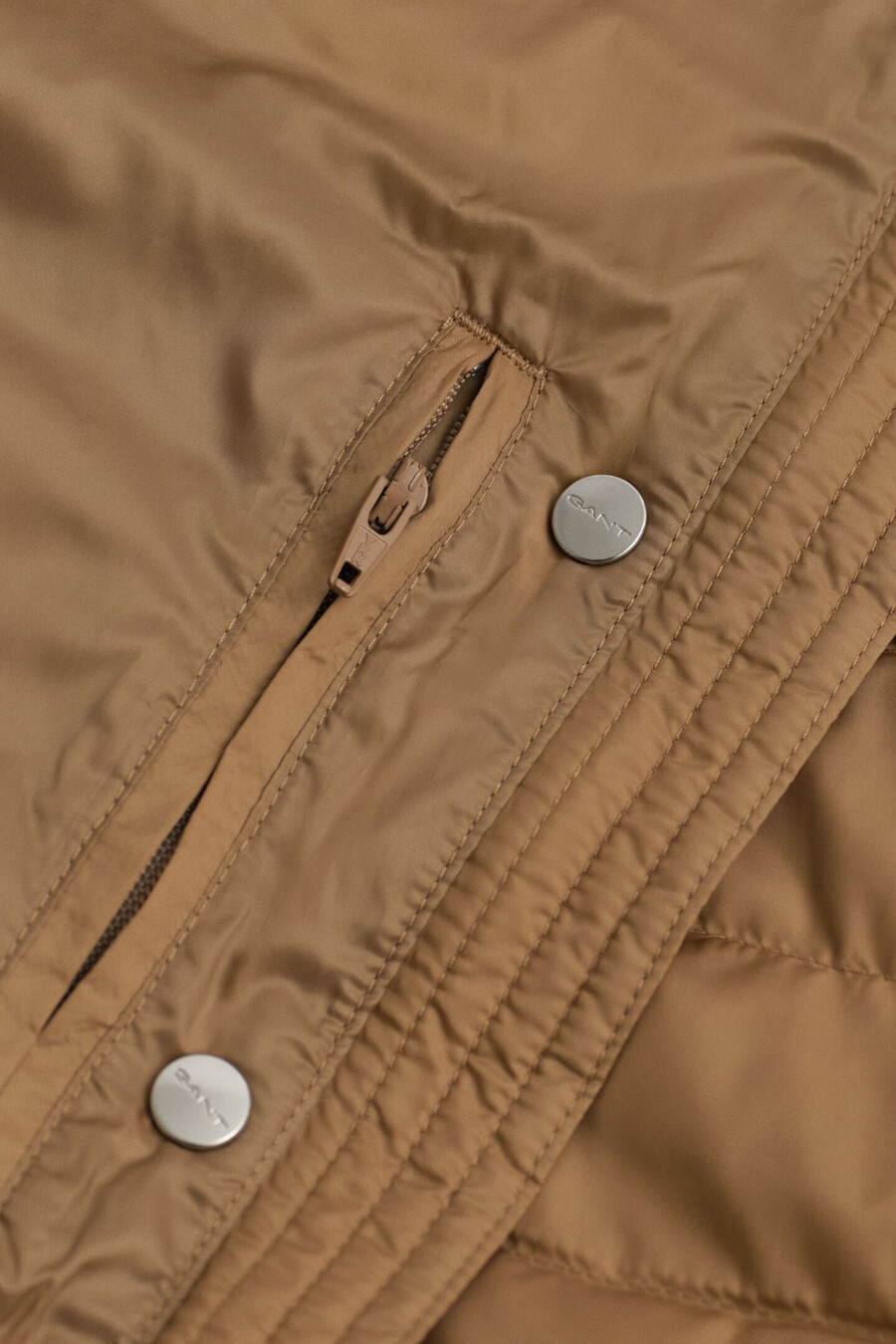 light down vest - warm khaki