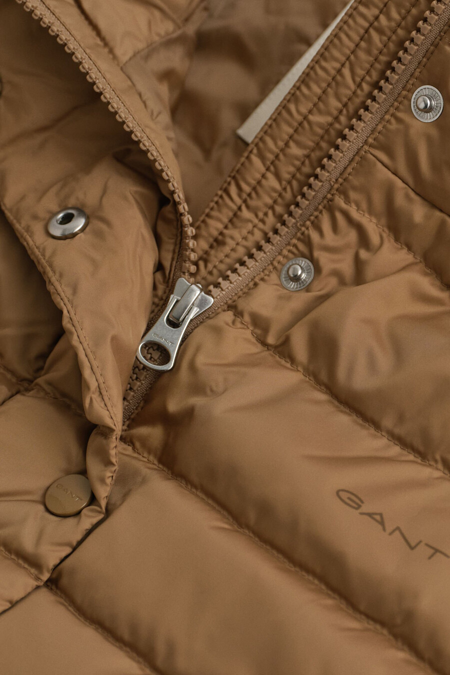 light down vest - warm khaki