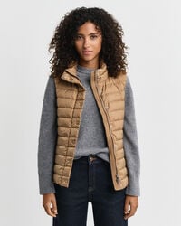 light down vest - warm khaki