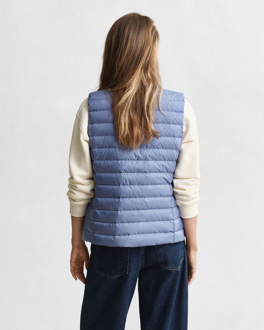 light down vest - faded denim