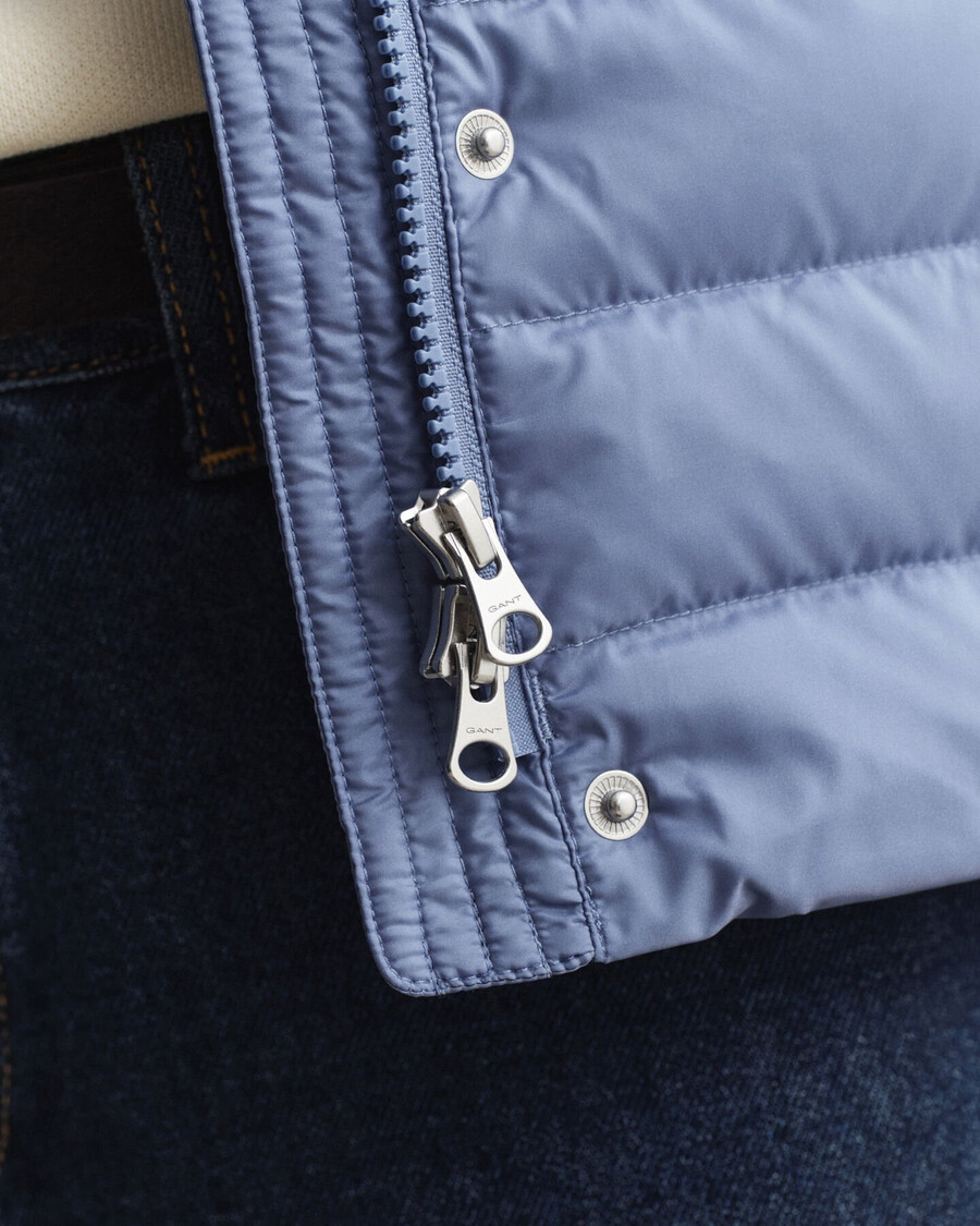 light down vest - faded denim
