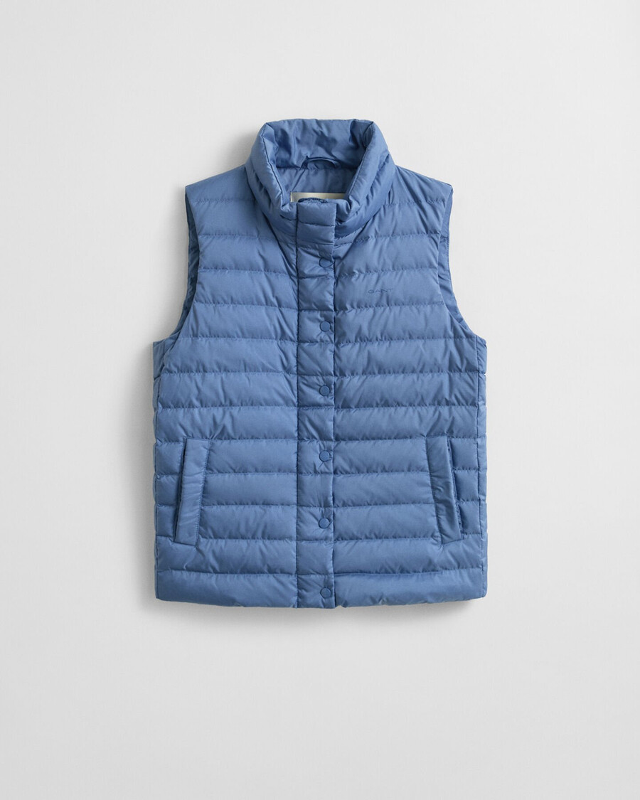light down vest - faded denim