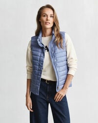light down vest - faded denim