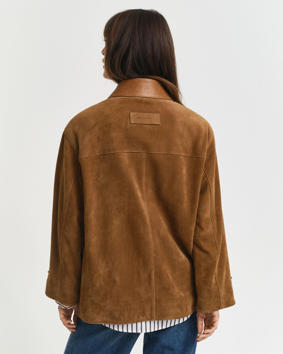 suede barn jacket - cognac