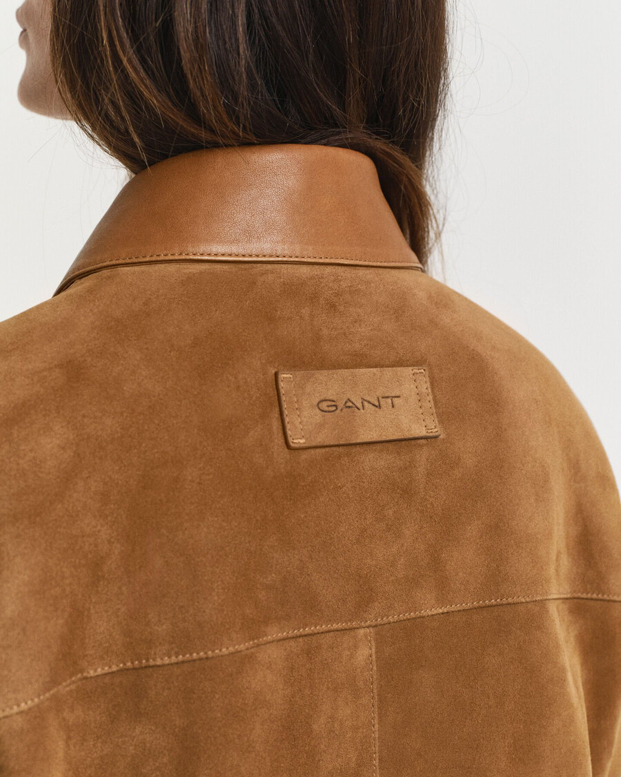 suede barn jacket - cognac