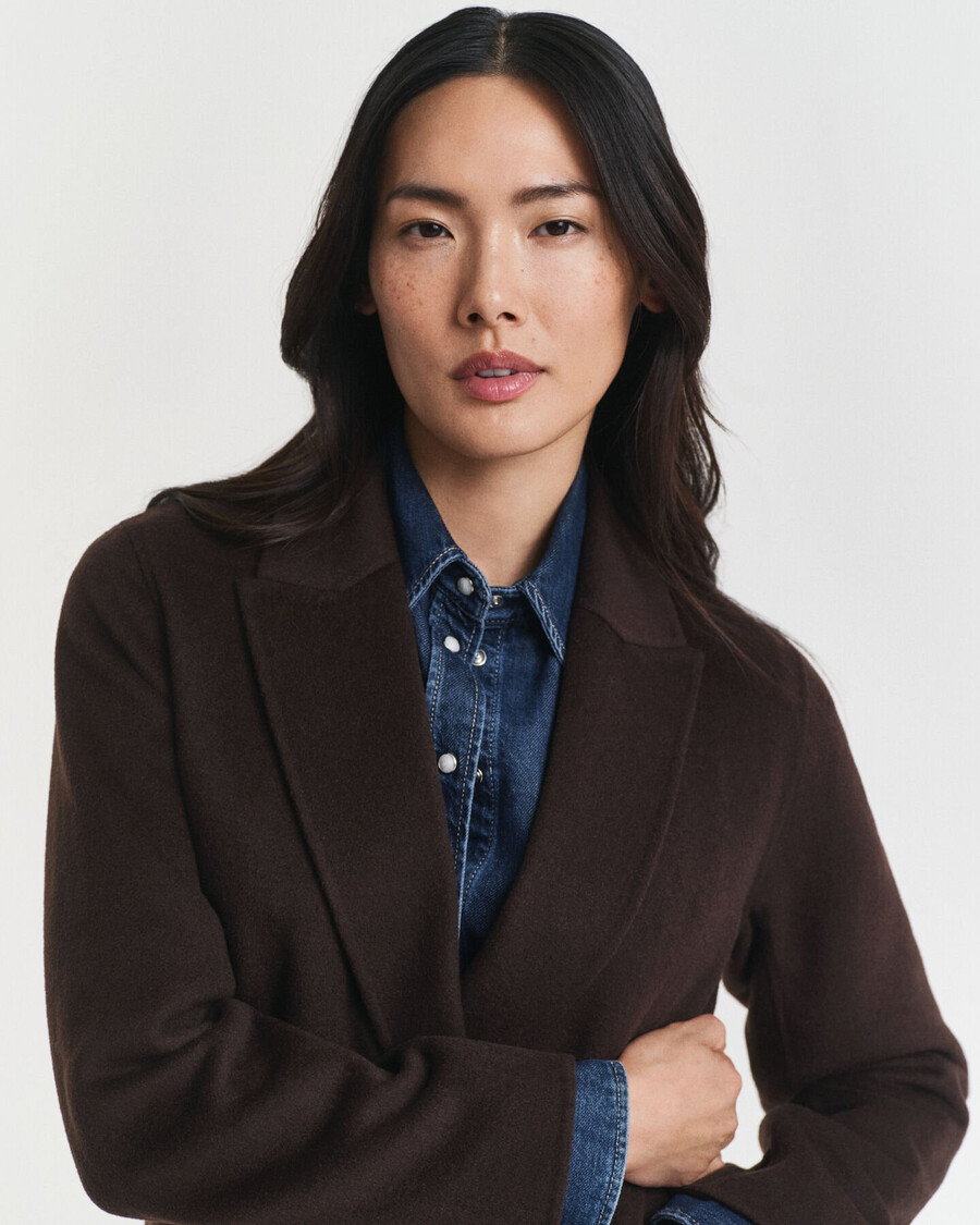 regular fit handstitched club blazer - deep brown
