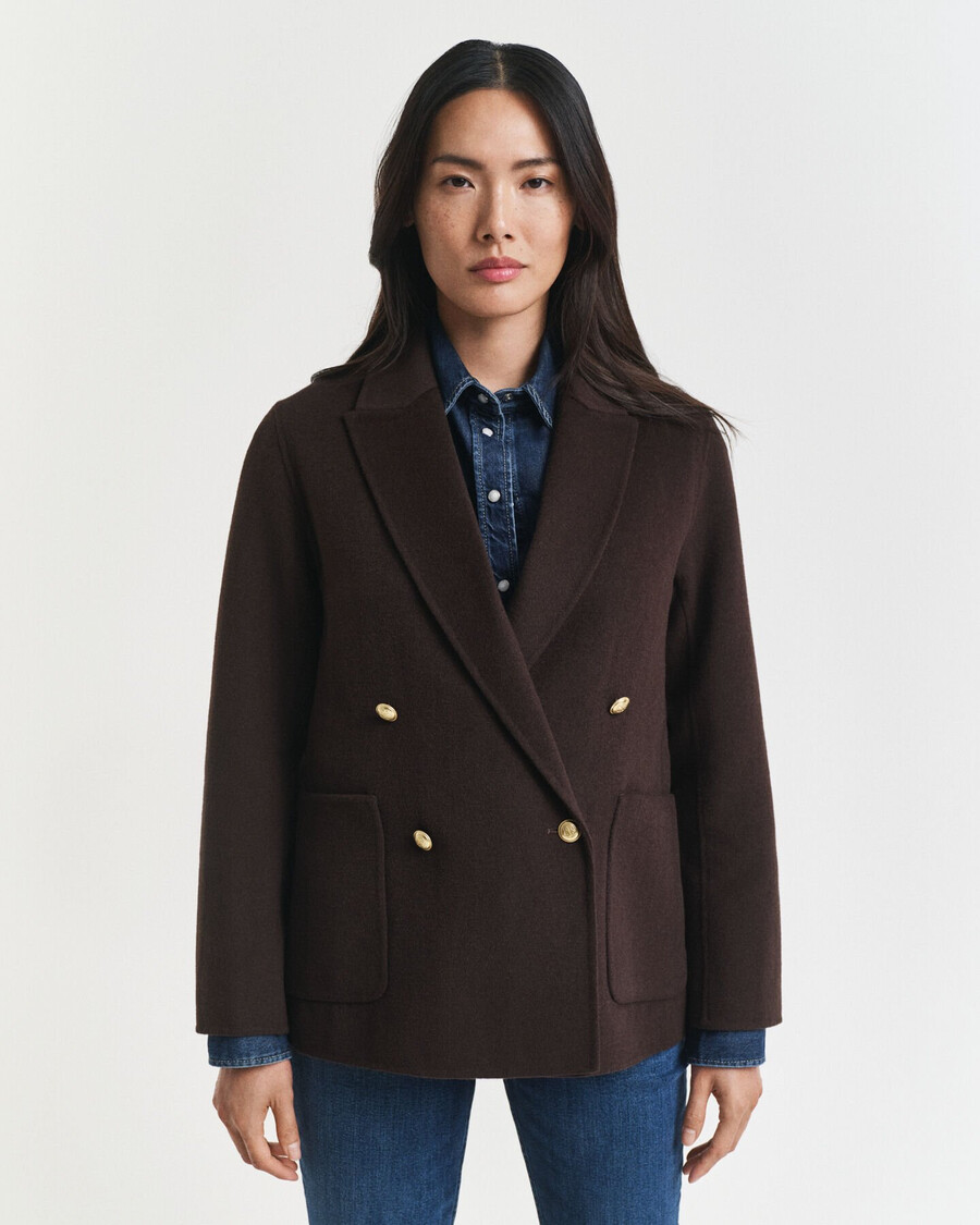 regular fit handstitched club blazer - deep brown