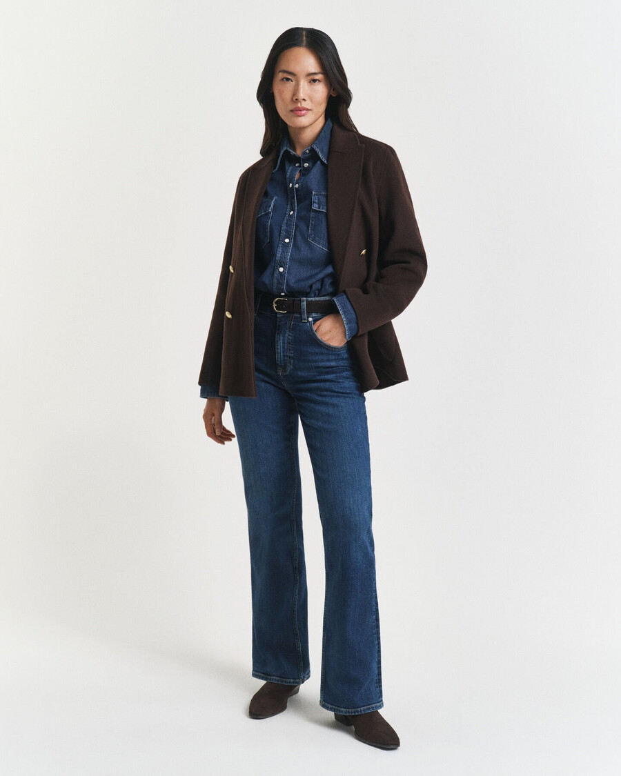 regular fit handstitched club blazer - deep brown