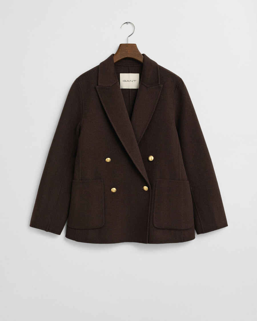 regular fit handstitched club blazer - deep brown