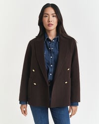 regular fit handstitched club blazer - deep brown