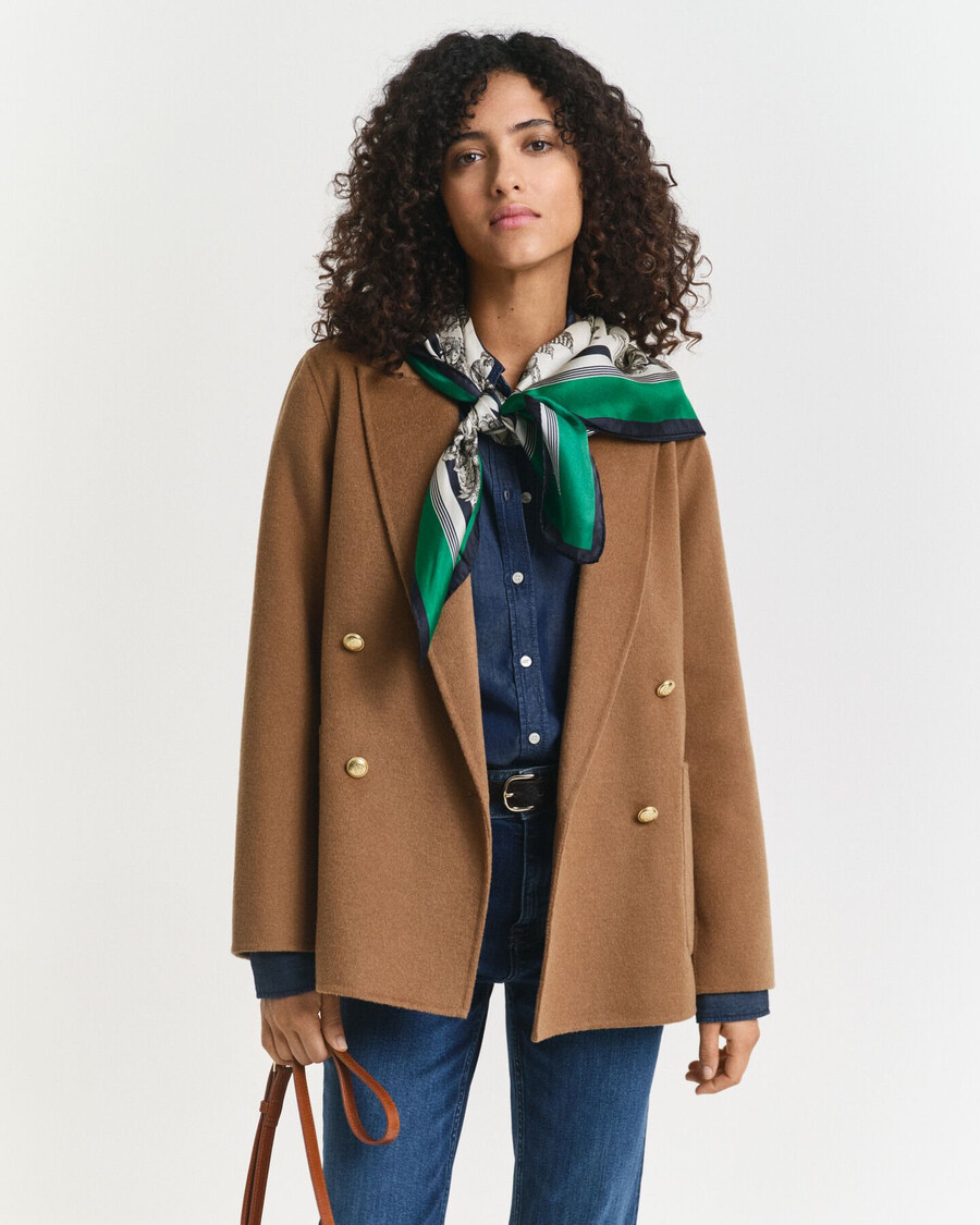 regular fit handstitched club blazer - roasted walnut