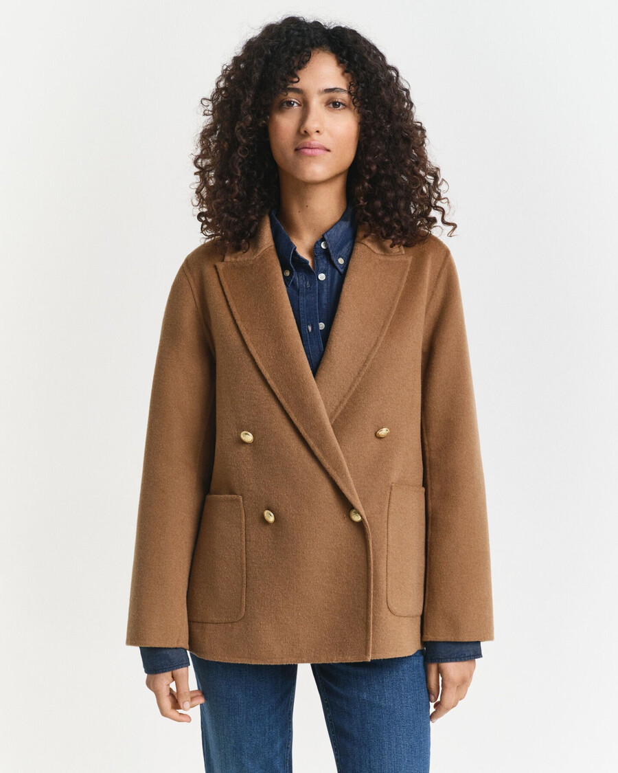 regular fit handstitched club blazer - roasted walnut