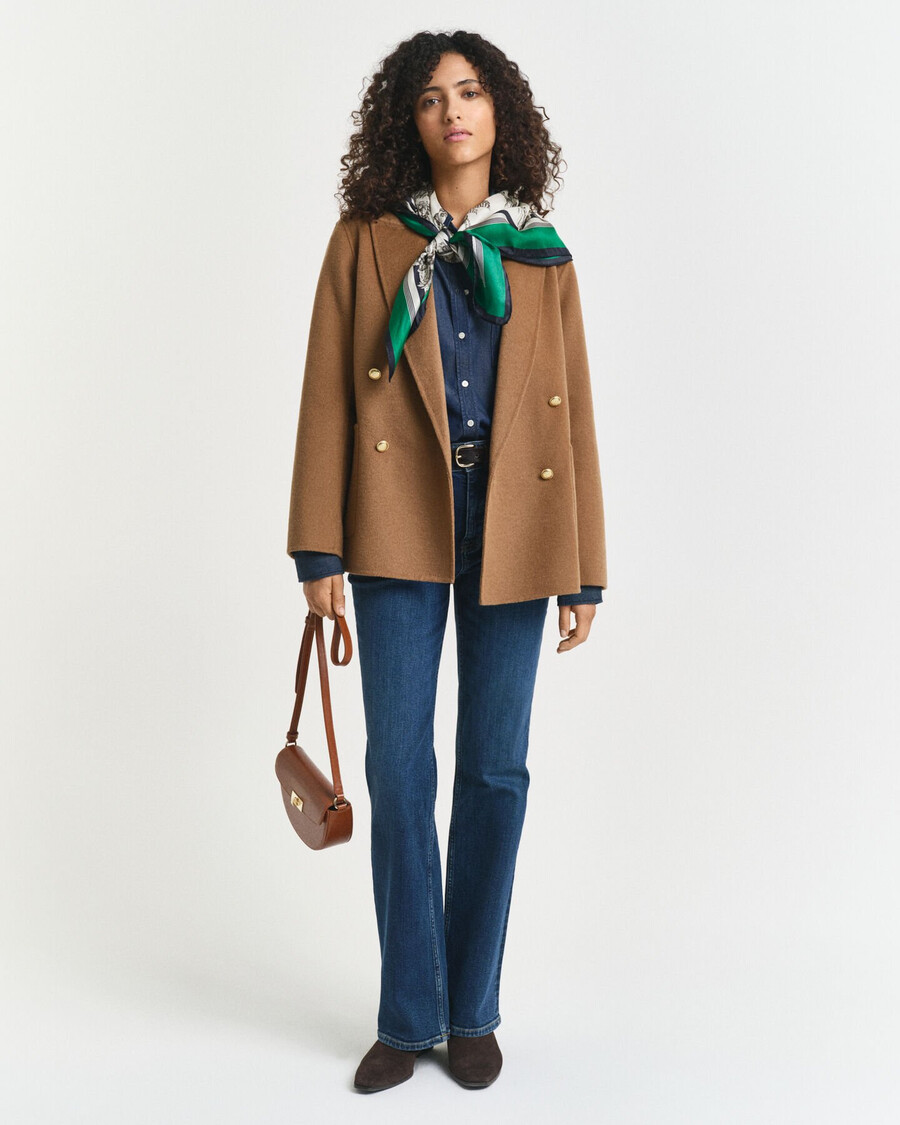 regular fit handstitched club blazer - roasted walnut