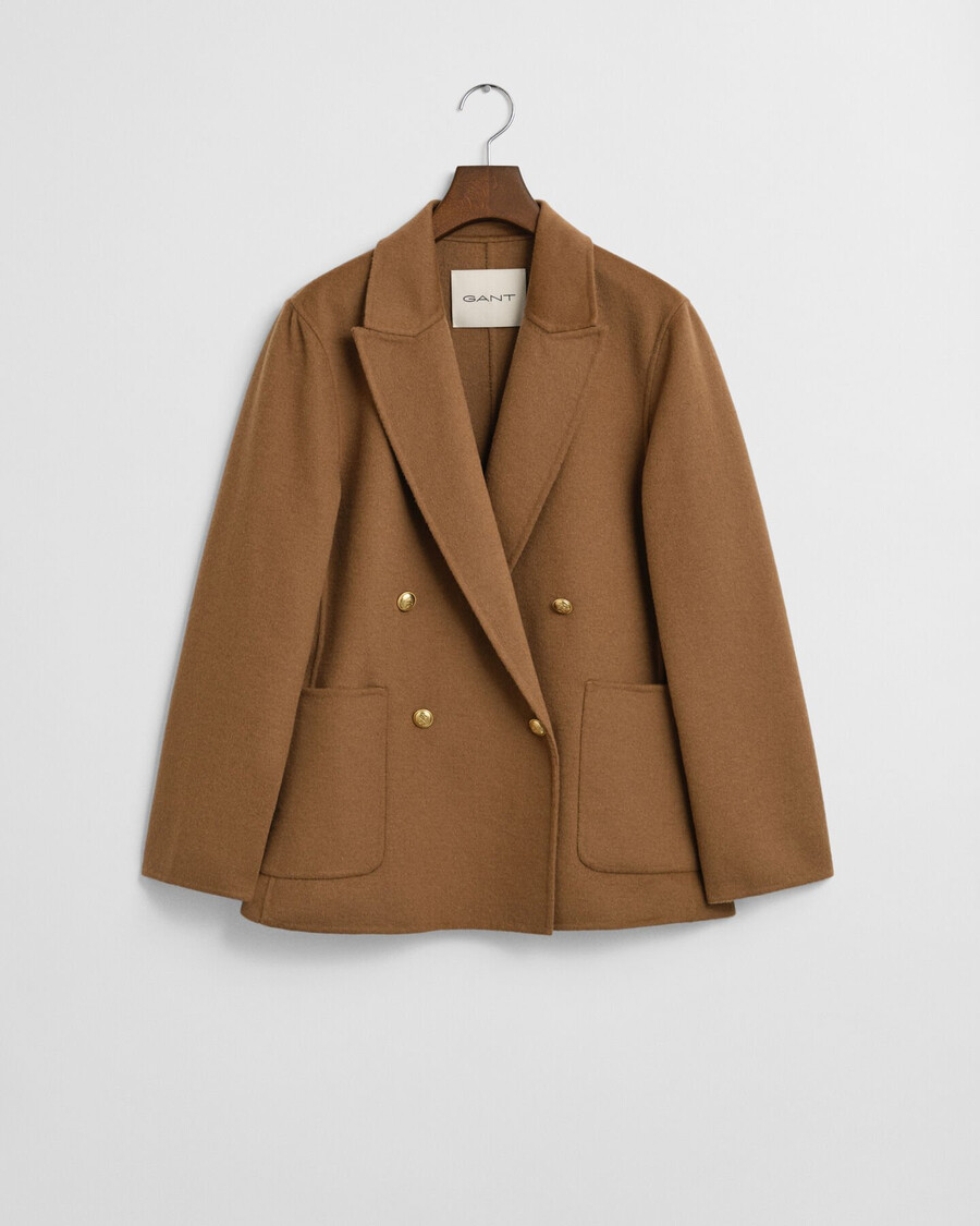 regular fit handstitched club blazer - roasted walnut