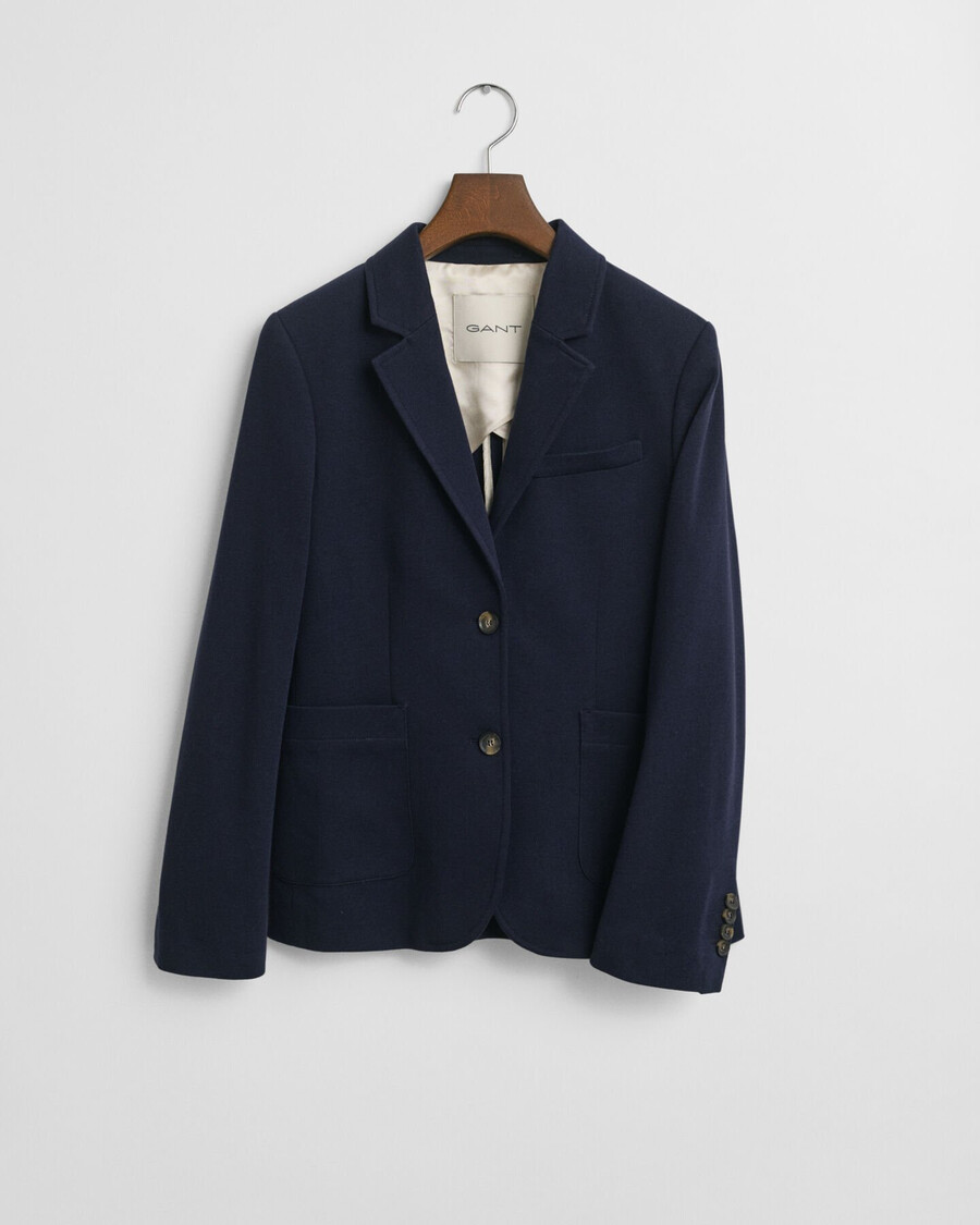 slim fit piqué blazer - evening blue