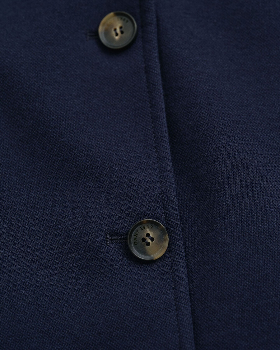 slim fit piqué blazer - evening blue