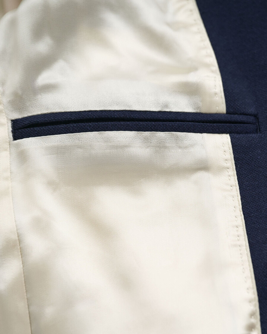 slim fit piqué blazer - evening blue