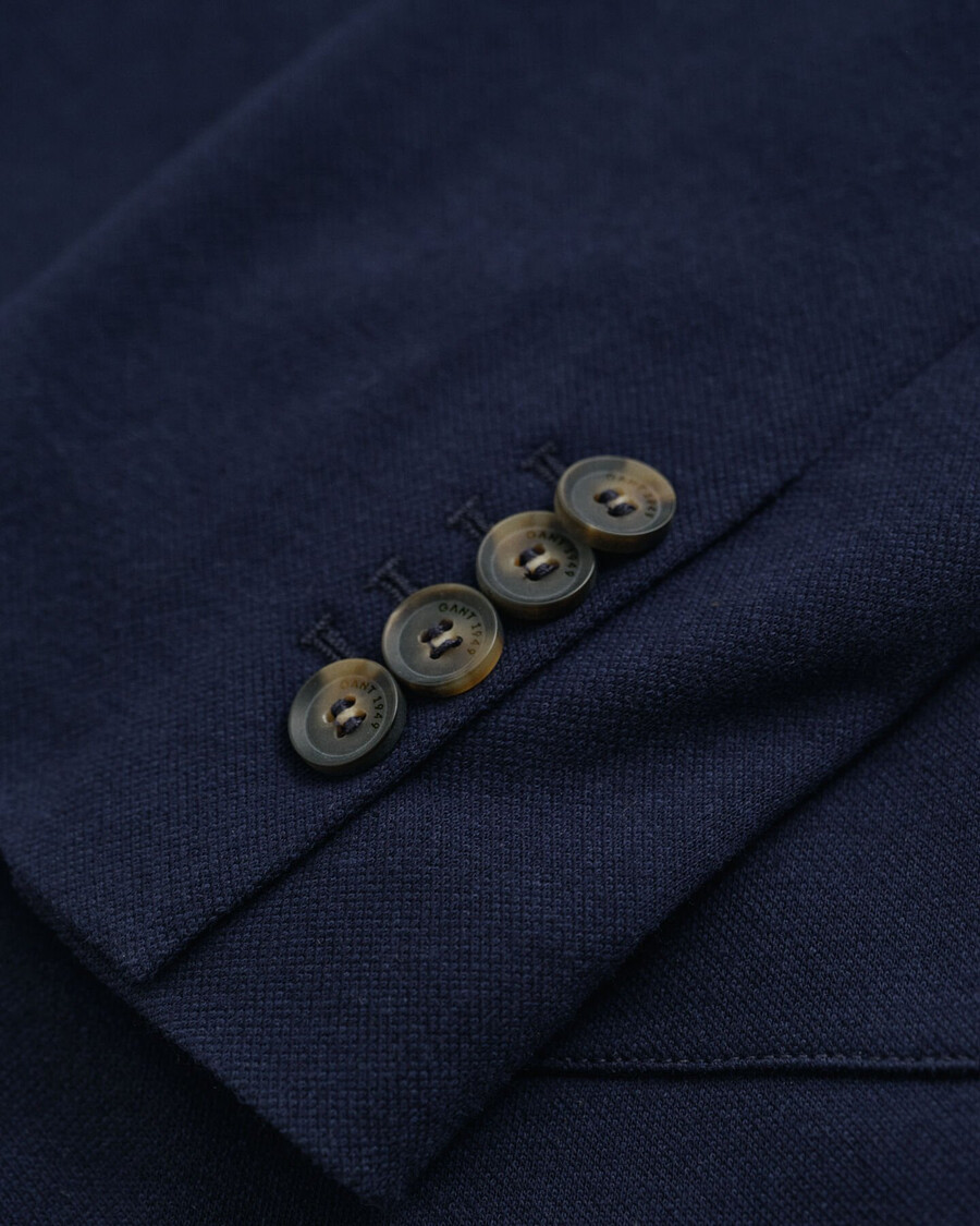 slim fit piqué blazer - evening blue