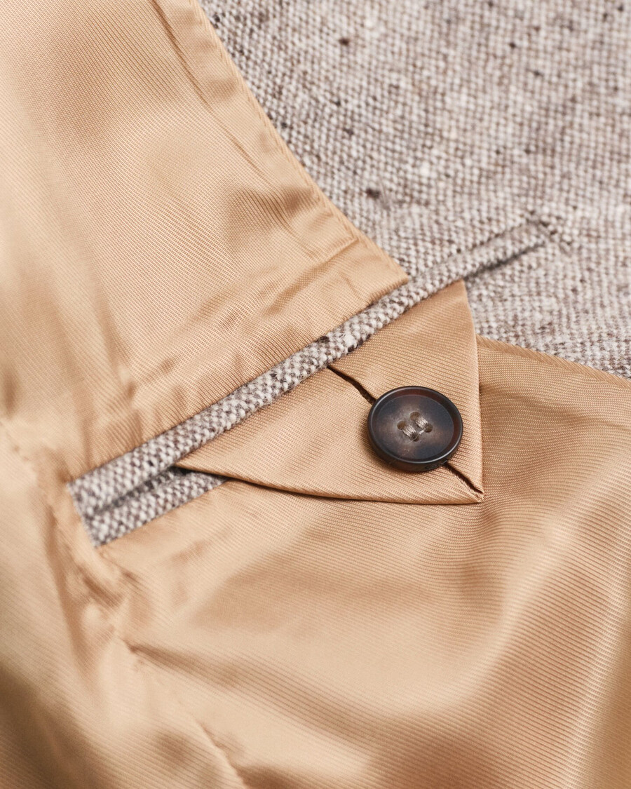 regular fit textured wool blazer - deep brown
