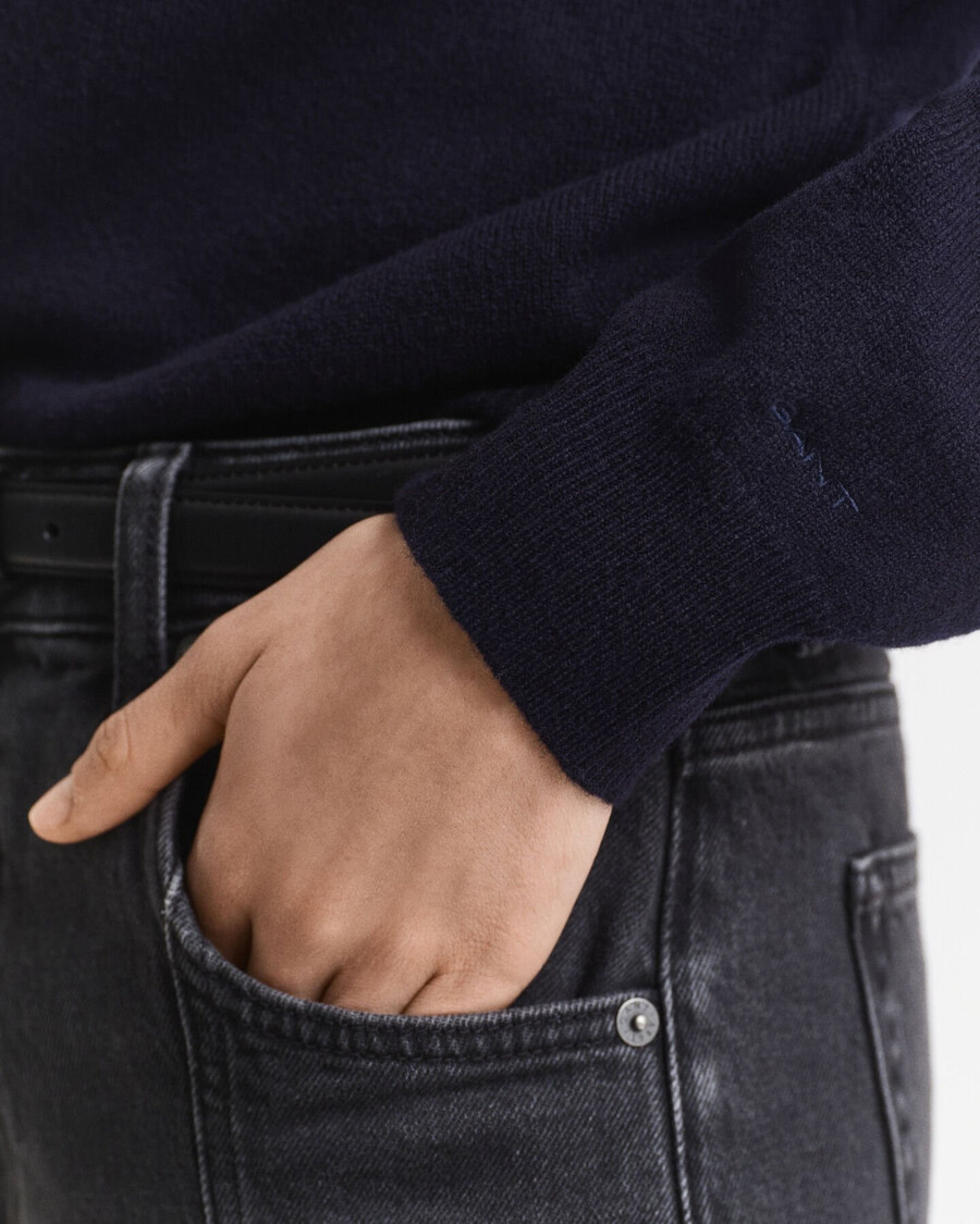 superfine lambswool cardigan - evening blue