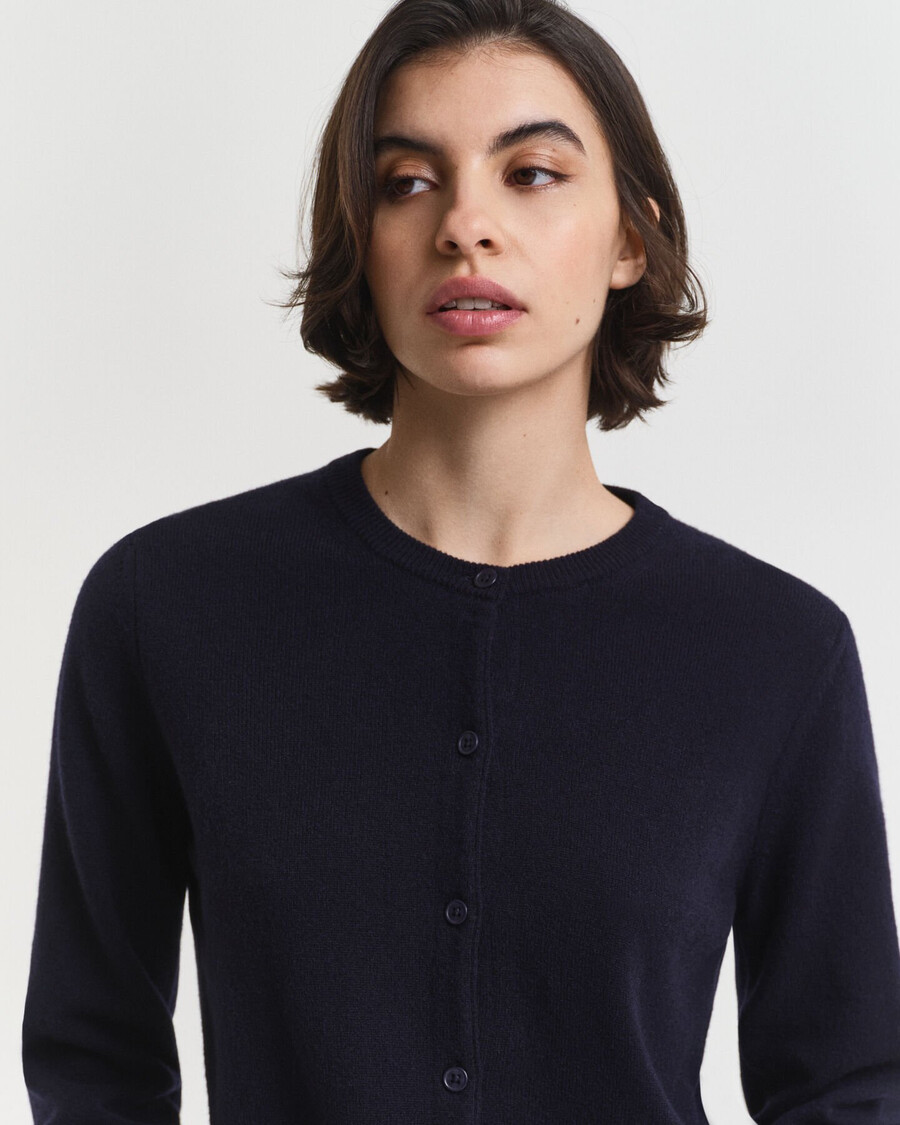 superfine lambswool cardigan - evening blue