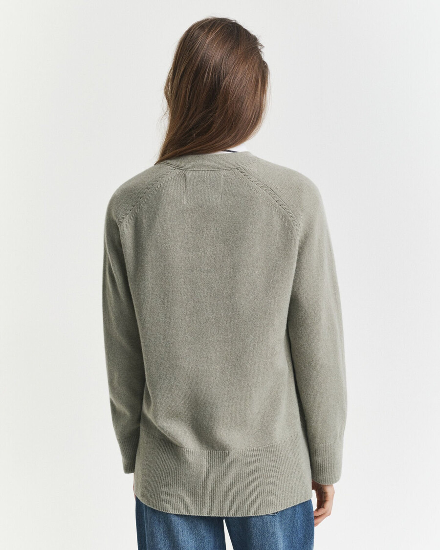 wool cashmere blend cardigan - faded sage