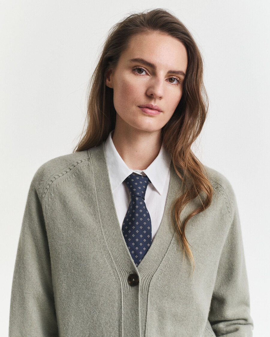 wool cashmere blend cardigan - faded sage