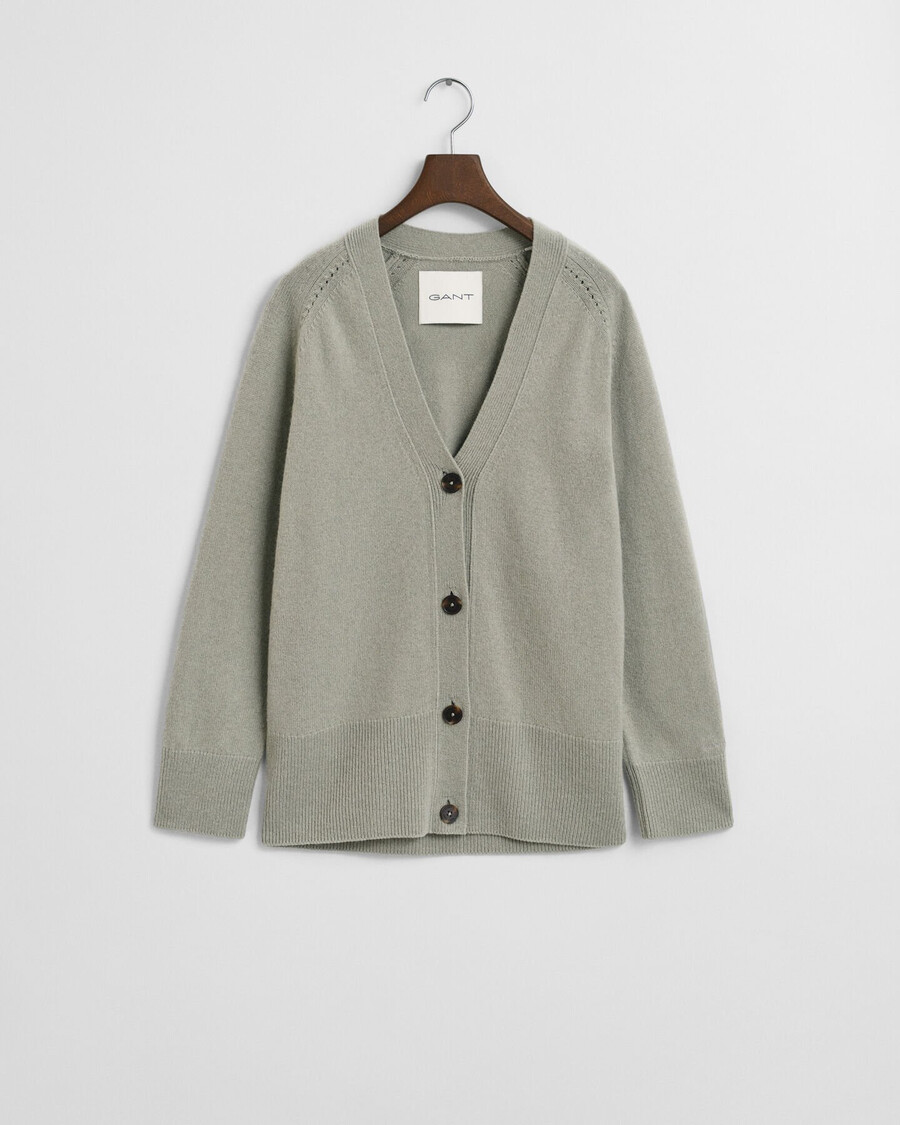 wool cashmere blend cardigan - faded sage