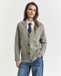 wool cashmere blend cardigan - faded sage