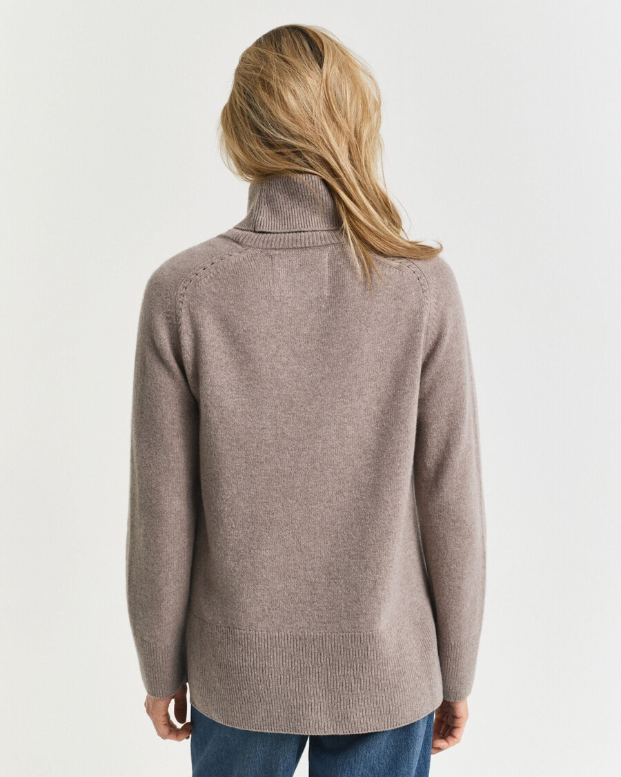 soft wool cashmere blend turtleneck sweater - taupe beige