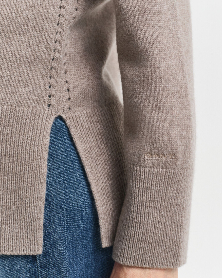 soft wool cashmere blend turtleneck sweater - taupe beige