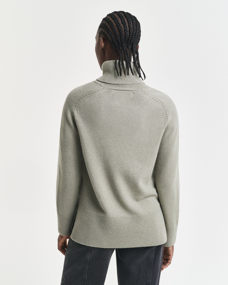 soft wool cashmere blend turtleneck sweater - faded sage