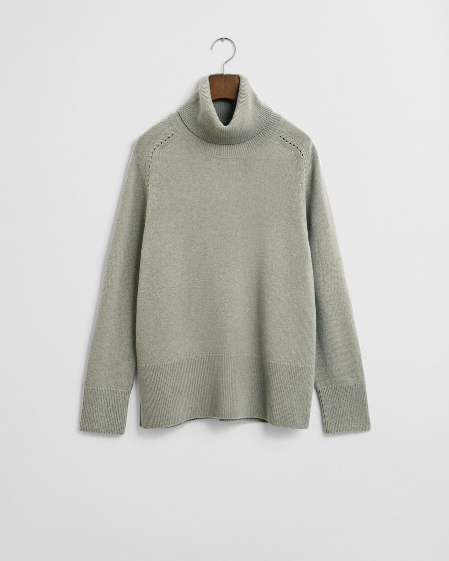 soft wool cashmere blend turtleneck sweater - faded sage
