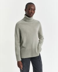 soft wool cashmere blend turtleneck sweater - faded sage