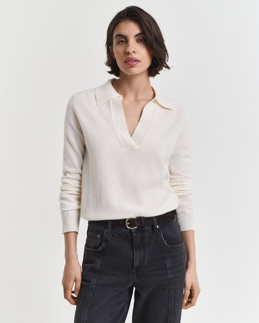 superfine lambswool rugger - cream