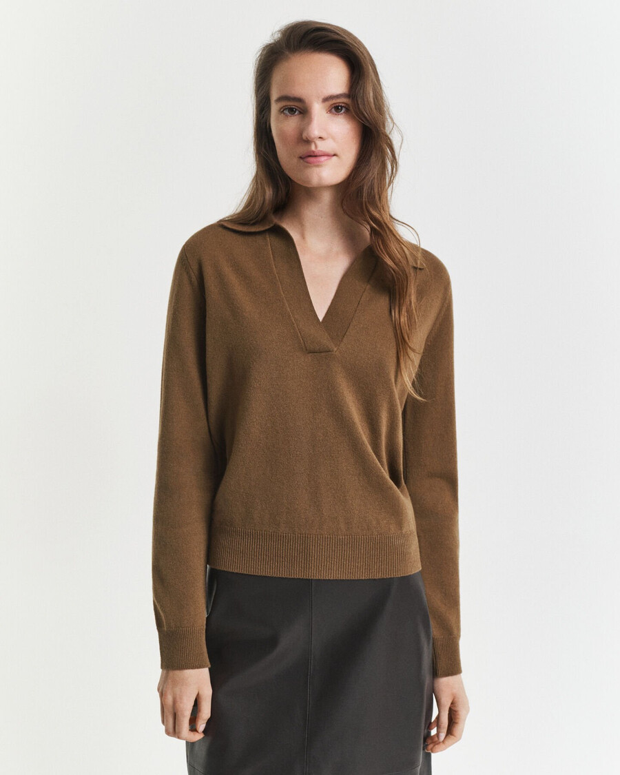 superfine lambswool rugger - warm khaki